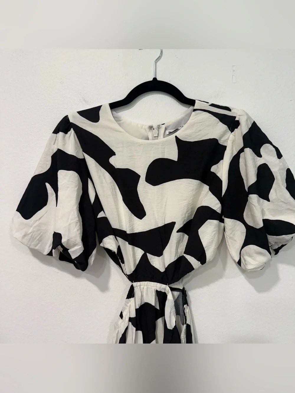 Abercrombie & Fitch Black White Short Sleeve Cutout Maxi Dress S